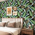 Tropical Green Leaves Wallpaper, Peel and Stick Self Adhesive for Cabinets, Waterproof 17.5" x78.7" Decor