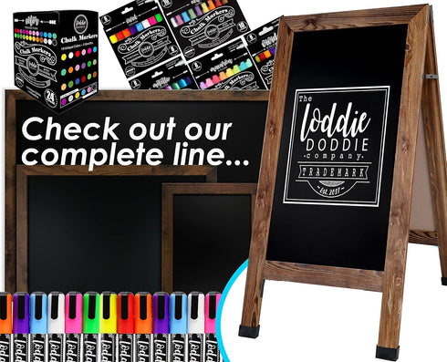 Loddie Doddie 18x24 Magnetic Dry Erase Board for Wall, Brown Rustic Frame with Built-in Marker Tray
