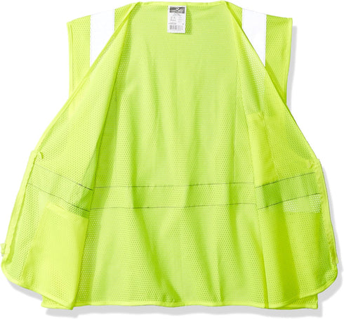 Radians SV2ZGMM Polyester Mesh Economy Class 2 High Visibility Vest with Zipper Closure, Medium, Green