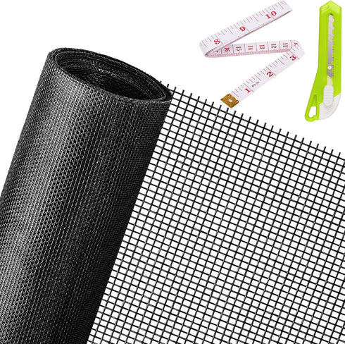 Replacement Window Screens, 48X118 Inch Durable Mesh for Patio Porch Door Windows, DIY Adjustable Fiberglass Repair Kit