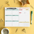 Weekly Planner Pad, 52 Letter Size Tear Off Sheets, 8.5” x 11” Undated Calendar Weekly Desk Planner Notepad
