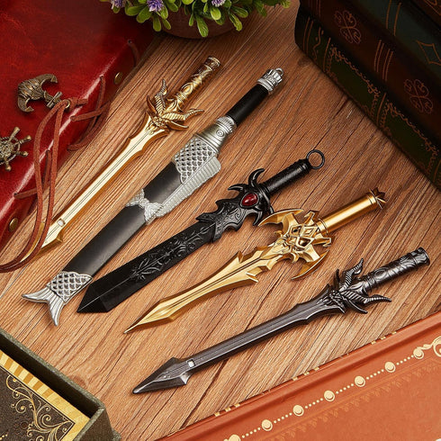 Yexiya 24 Pack Ancient Sword Pens Set, Gel Ink Novelty Fun Cool Sword Pens for Christmas Birthday Party Presents