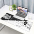 Black White Cherry Blossom Mouse Pad, Japanese Sakura Extended Desk Mat 80X30 cm, Non-Slip Rubber Base for Gaming Laptop