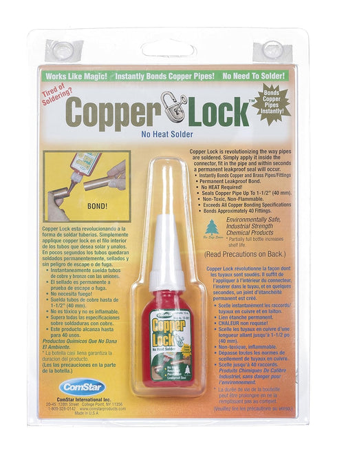 ComStar Copper Lock, No Heat Solder for Copper & Brass Pipes, 10 ml (10-801)