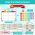 Decorably 147 Pcs Rainbow Calendar Bulletin Board Set for Classroom Teacher Calendar Set