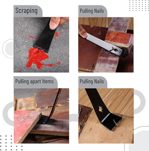 Bates Pry Bar Scraper, 9.5-Inch Carbon Steel Pry Tool for Scraping and Beekeeping Equipment