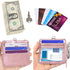 Wisdompro Badge Holder with Zip, 2-Sided PU Leather ID Holder with 1 ID Window, 4 Card Slots, Zipper Pocket, 20 Inch