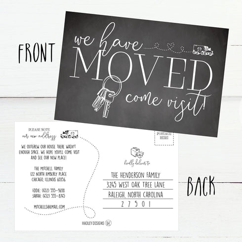 Hadley Designs Set of 50 We've Moved Postcards, Change of New Address Moving Announcements, House Warming Gifts