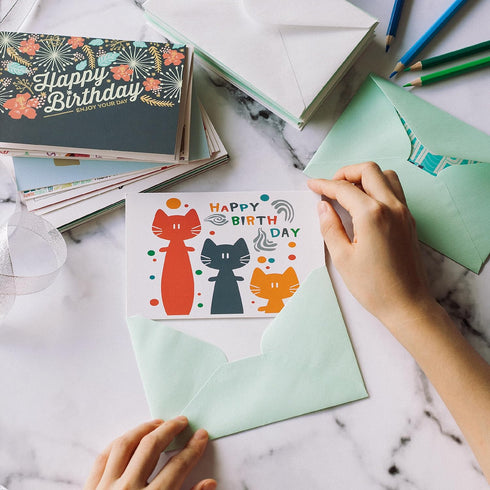 Mr. Pen Assorted Color Birthday Cards, 20 Pack, 4 x 6 Inches, Blank Inside with Envelopes