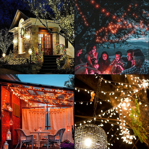 40Ft 16 100 20 XEWEA Solar String Lights Outdoor, Colors LED String Lights with Modes Remote, Waterproof Solar Powered