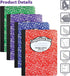Better Office Products Composition Book Notebook, Hardcover, Wide Ruled, 100 Sheets, 9.75" x 7.5", Assorted Covers