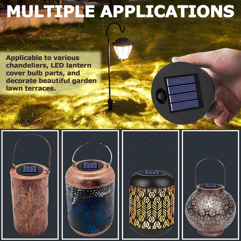 4 Pack 2.76 inch, 2.48 inch), 1.2V 600mAh Solar Light Replacement Top, Replace Solar Light Part for Lantern (Top Bottom
