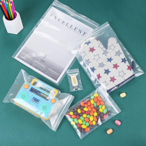 200 Pack 3" x 4" Thick Clear Reclosable Zip Bags, Heavy Duty Resealable Zipper Lock for Jewelry, Beads