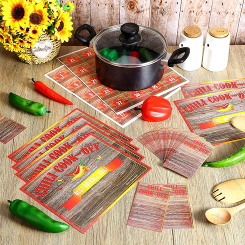 Tenceur 96 Commendation, Pcs Chili Cook Off Supplies Include Certificate of Voting Cards and Self Adhesive Number