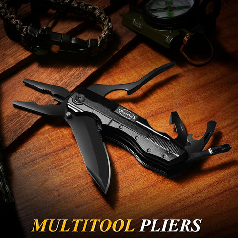 RoverTac Pocket Knife Tactical Folding Multi Tool Survival Camping Knife with Pliers, Can Opener, 9-Pack