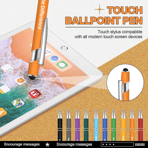 Teling Black Ink Ballpoint Pens with Optimistic Quotes - 20 Pieces