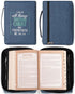 Christian Art Gifts Men's/Women's Bible Cover, I Can Do All Things Philippians 4:13, Blue/Turquoise Canvas, Large