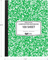EPI Wide Ruled Marble Composition Notebook, Green, 100 Sheets, 4-Pack