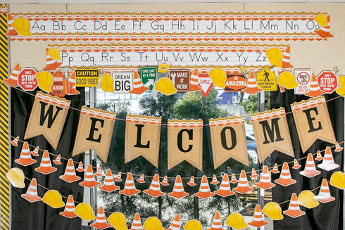 Teacher Under Construction Cones Accents
