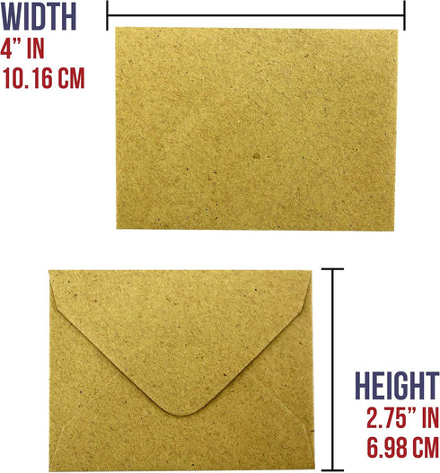 Iconikal Kraft Mini Special Occasion Envelopes, 100 Count, 4 x 2.75 inches