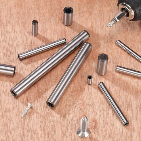 uxcell M4 20pcs 6x50mm Internal Thread Dowel Pin Chamfering Flat Carbon Steel Cylindrical Pin Bed Bookshelf Metal