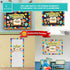 Decorably 80 Pcs Back to School Bulletin Board Set with Background Papers & Borders - Welcome Bulletin Board