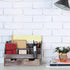 MyGift Desktop Organizer - Torched Wood with 6 Compartments and 2 Pullout Drawers for Office Supplies