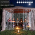 echosari Christmas Curtain Lights Solar Powered 7.9ft x 6ft 144 LED Outdoor Curtain Lights Waterproof with Timer 8 Modes for Christmas Garden Patio Fence Wedding Wall Window Gazebo Decor Cool White by echosari