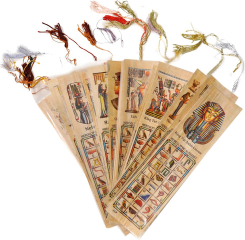 Egyptian Papyrus Paper Set of 10 Bookmarks, Educational History Book Marks