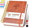 Lined Spiral Notebook Journal, 300 Pages A5 College Ruled Leather Notebooks for Women Men, 100 GSM Thick Paper
