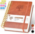 Lined Spiral Notebook Journal, 300 Pages A5 College Ruled Leather Notebooks for Women Men, 100 GSM Thick Paper