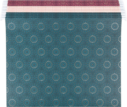U Brands Hanging File Folders, Fleuri Jewel Tones, 12 Count