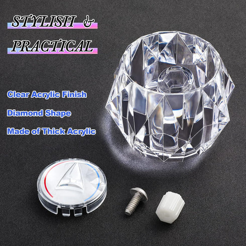 Dreyoo Faucet Handle Replacement for Delta Faucet RP17451, 2-1/2'' x 2-1/8'' Clear Acrylic Finish Knob