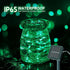 2 Pack 100 LED Solar Green String Lights, 33ft Solar Halloween Lights, 8 Modes Waterproof for Party Decor