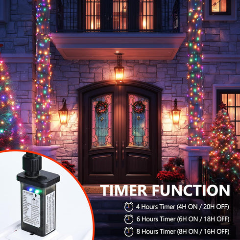 66FT 200 iBaycon Color Changing Christmas Lights, LED RGB Christmas String Lights Outdoor, Fairy Twinkle Tree Lights