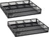 Mind Reader Metal Mesh Drawer Organizer, Set of 2, Utensil Organizer for Office, Kitchen, 15" L x 12" W x 2.25" H, Black