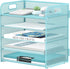 Supeasy 5 Trays Paper Organizer Letter Tray with Handle-Mesh Desk File Organizer,