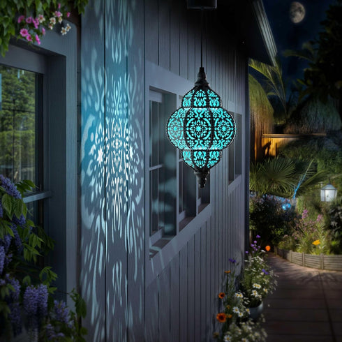 Hapjoy (1, Hanging Solar Lights Outdoor Garden Decor Solar Lantern Waterproof Plastic Moroccan Outdoor Decorations