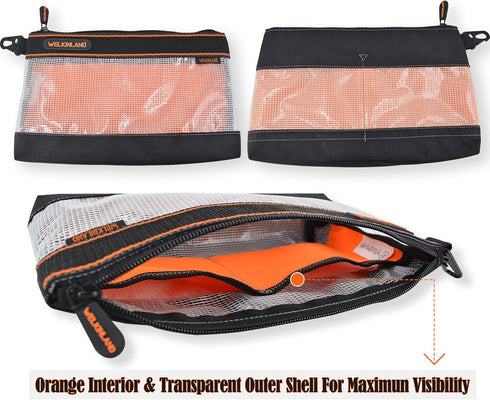 4PCS 13" WELKINLAND Clear Tool Pouch, Tool pouches, Tools pouch, Zipper tool pouch, Tool pouch bag, Tool bag organizer