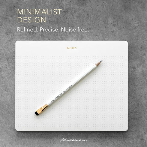 Mouse Pad Notepad for Professionals, Executive's Desk Note Pad, Minimalist Gold Foiled Dotted Layout, 9.8" x 7.9",