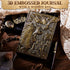 Pajean Dragon Journal, Embossed Leather Antique Dragon Notebook with Pen, Lined Paper, A5 (Bronze)