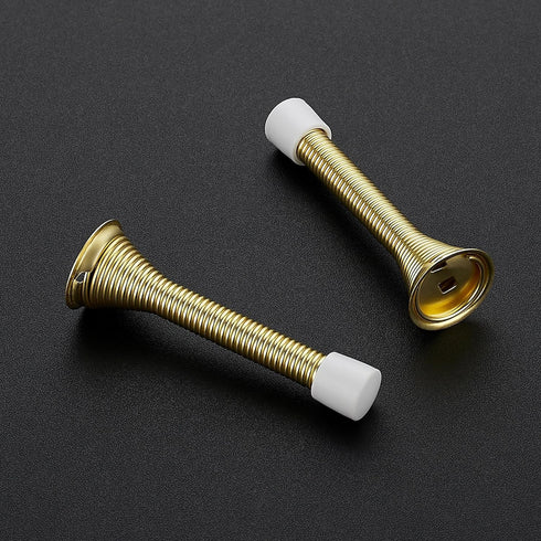 Ravinte Door Stoppers, 6 Pack Gold Spring Door Stops with Rubber Bumper for Bottom of Door