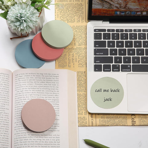 Mr. Pen Round Sticky Notes, 12 Pads, 720 Sheets, 2.8" x 2.8" Colorful Bulk Self-Stick Note Pads