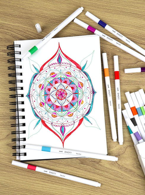 Emott Fineliner Pen Set #1, 10 Assorted Colors