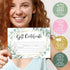 Hadley Designs 25 Eucalyptus Gold Blank Certificates, Paper Voucher for Hair & Nail Salon, Small Business Coupons