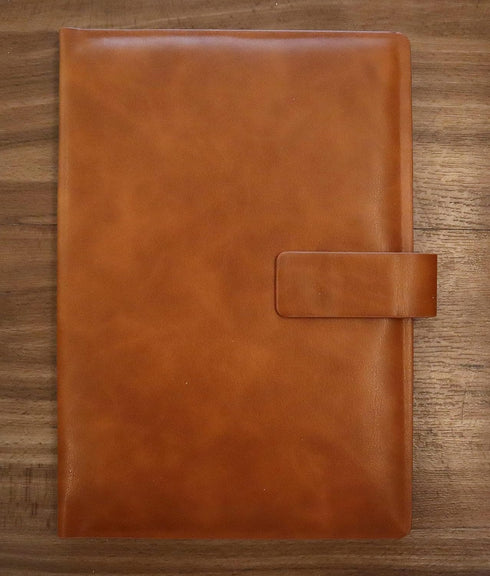 Thegreen Hard PU Leather Cover for Rocketbook Executive-Letter Size, Black/Dark Brown, Fake Leather Fabric with Pen