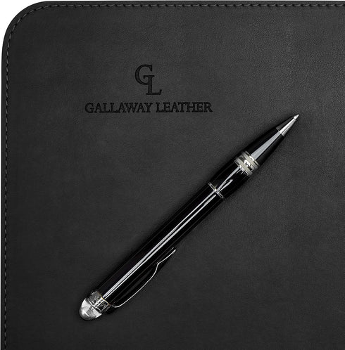 Gallaway Leather Desk Mat - Medium 24" x 14" Black Office Writing Pad, Elegant Computer Desk Cover and Protector