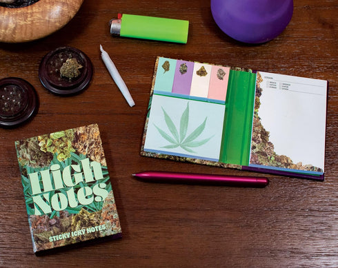 The Unemployed Philosophers Guild High Notes Sticky Icky Notes - Pot Themed 3.25" by 4.25" Booklet with Self-Sticky Individual Notes Inside
