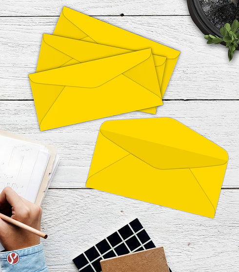 Sun Yellow Bright Color #10 Envelopes - Great for Mailing Letters, Business Memos, Invitations, Invoices, Bills | 4