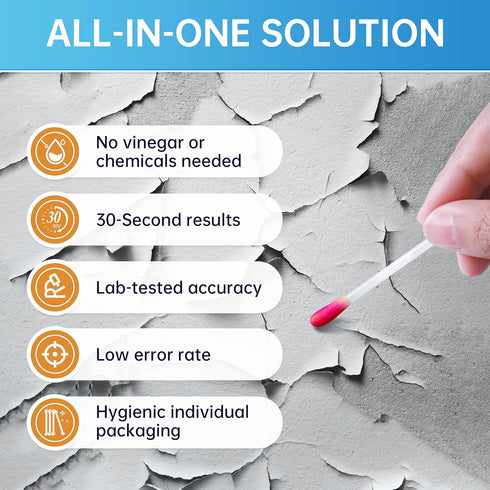 All-in-1 30 30 AAwipes Lead Test Kit Swabs Results in Seconds at Home Lead Testing Kit for Paint Convenient Use No